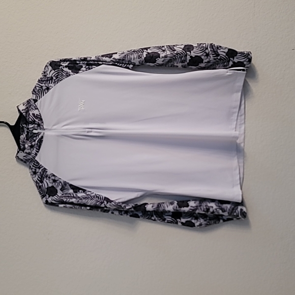 Women's Aloha 1/4 zip Pullover white Aloha Flair Skirt - Picture 2 of 7